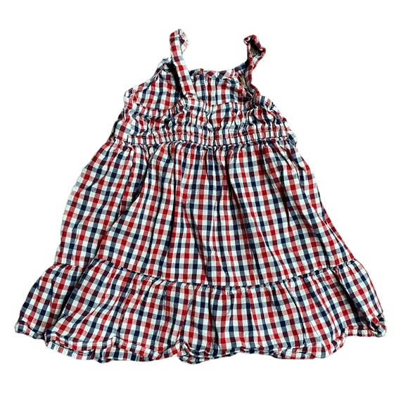 Old Navy | Girls Tiered Red White Blue Plaid Size 12-18M - Picture 3 of 5